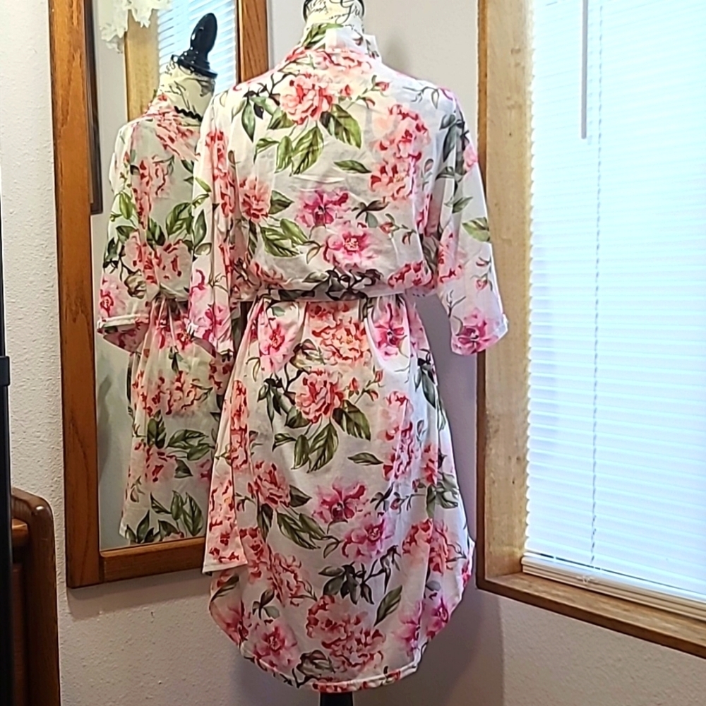 Mumu floral poly knit tie waist robe - Picture 4 of 8